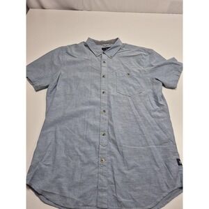 Roark Revival Shirt Mens XL Blue Chambray Short Sleeve Button Up Casual